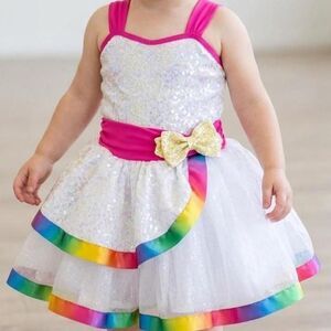 Revolution Rainbow Sparkle Tulle Dance Costume Small Child (SC)  party